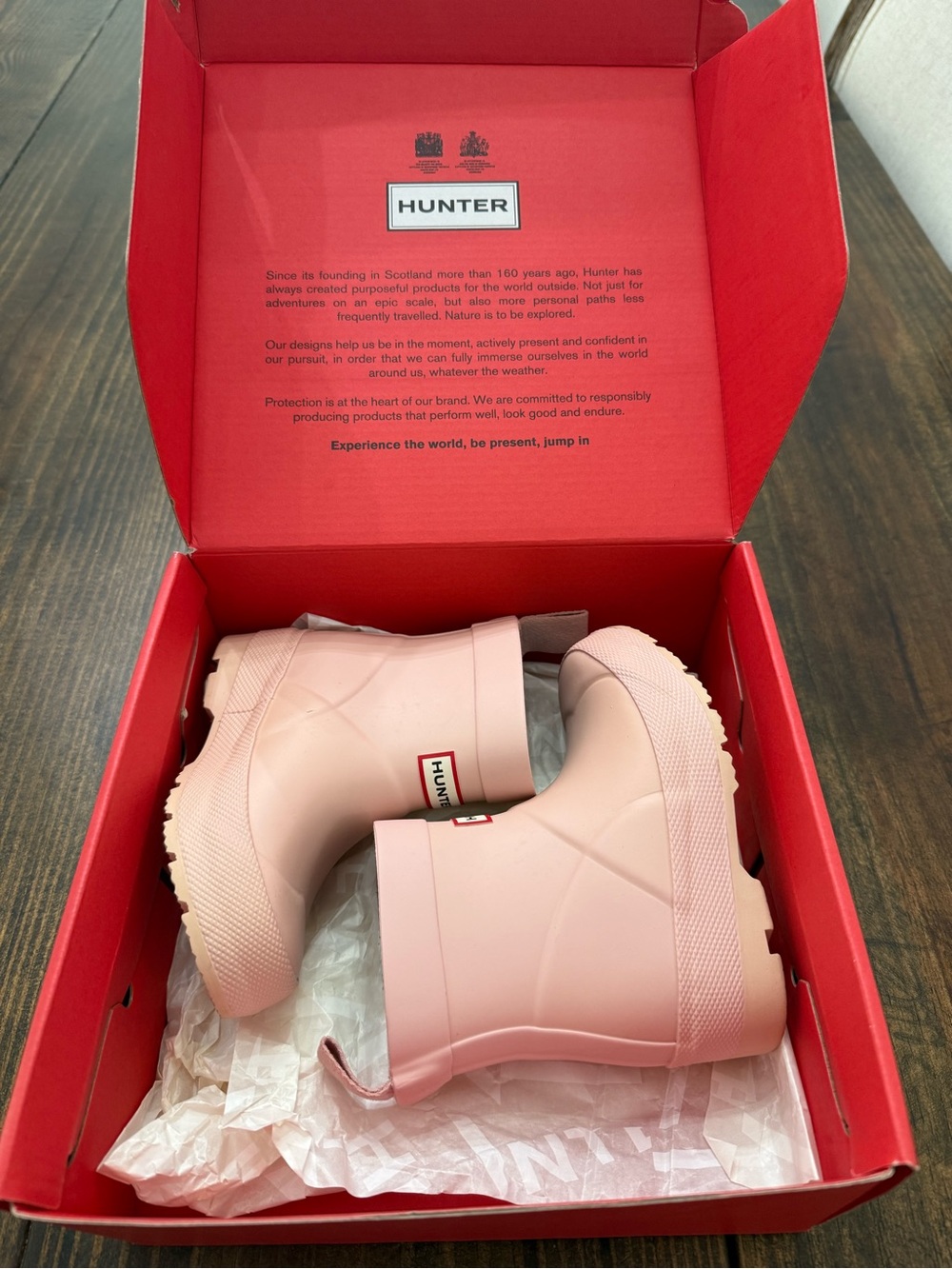 Hunter Kids Pale Pink Waterproof Rain Boots